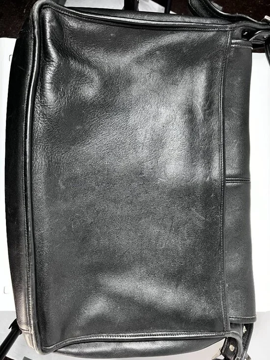 VTG 90's COACH LEGACY 5206 Black Leather Foldover Flap Messenger Briefcase - Picture 7 of 12